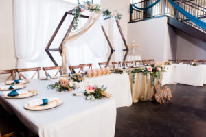 wedding party table at reception