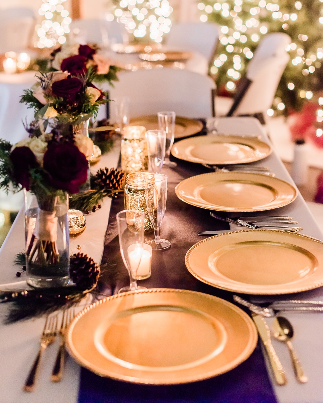 gold place settings