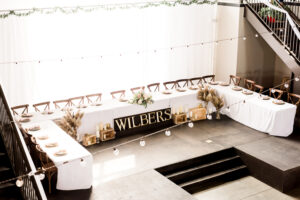 wedding reception table on stage