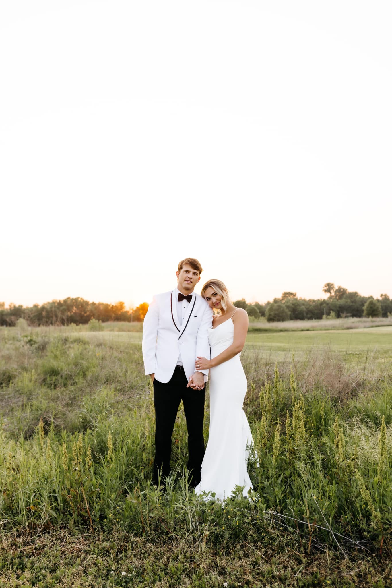 bride and groom outdoors