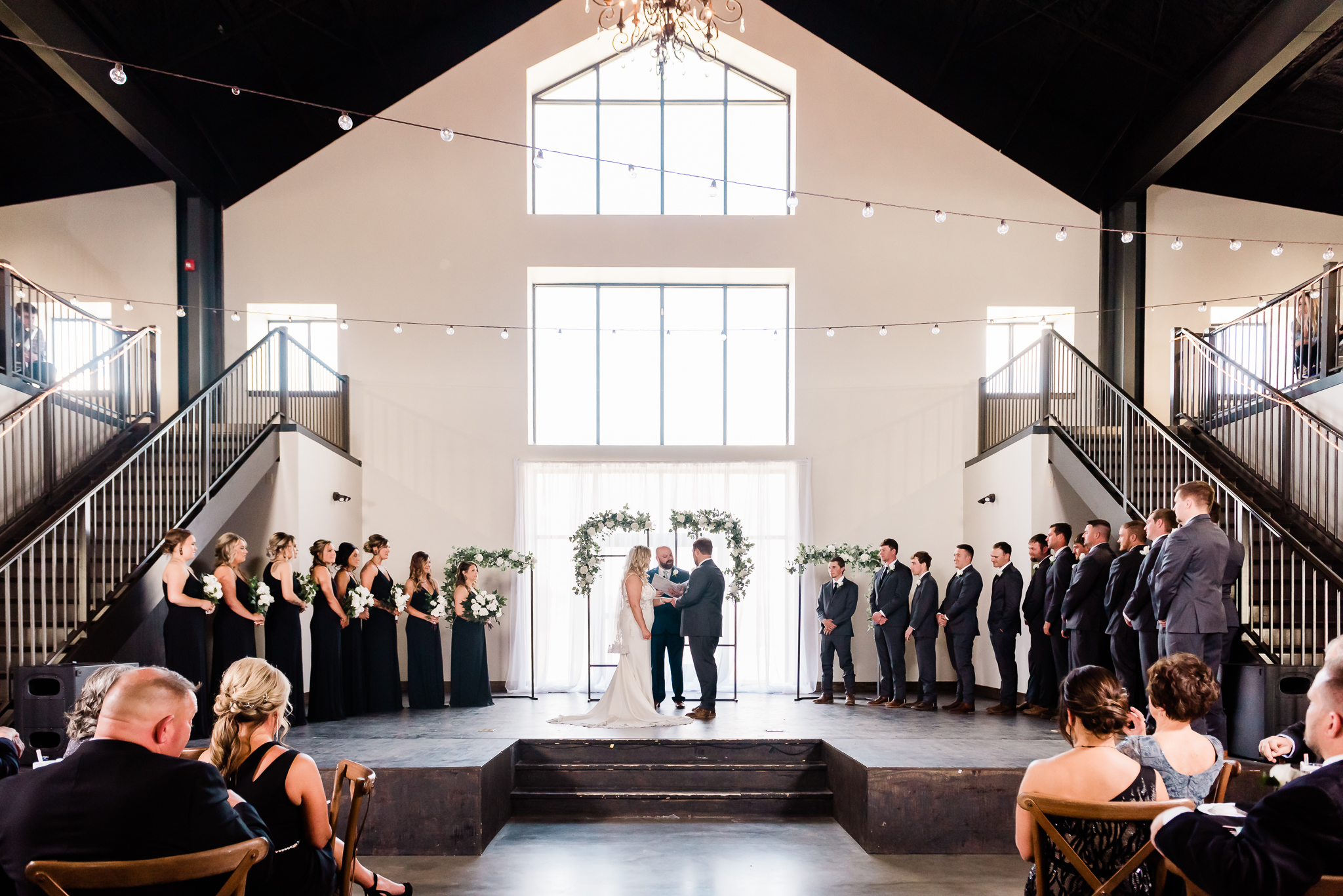 bride and groom saying vows during ceremony