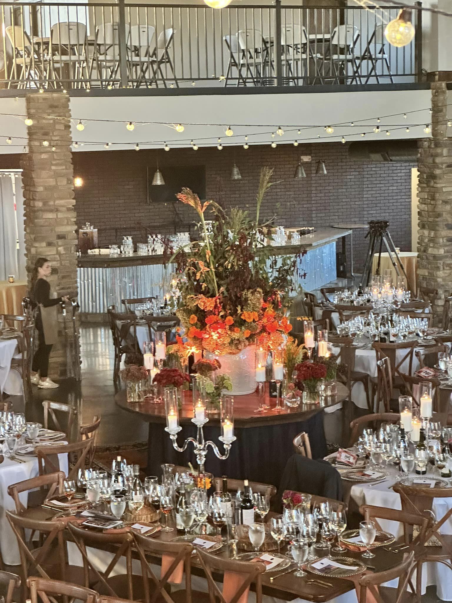 tables at wedding reception