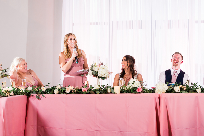 bridesmaid giving speech