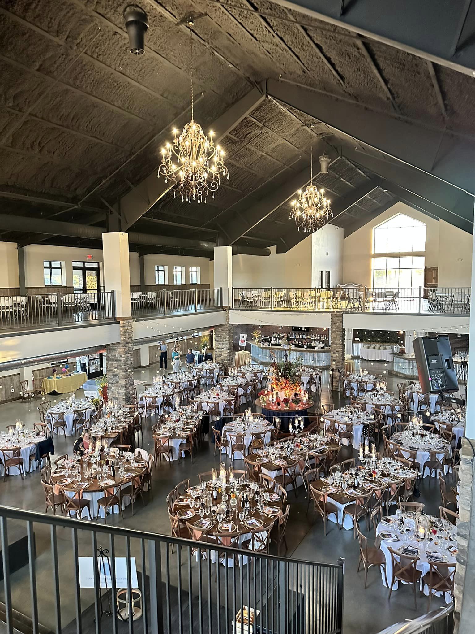 tables in two story event venue