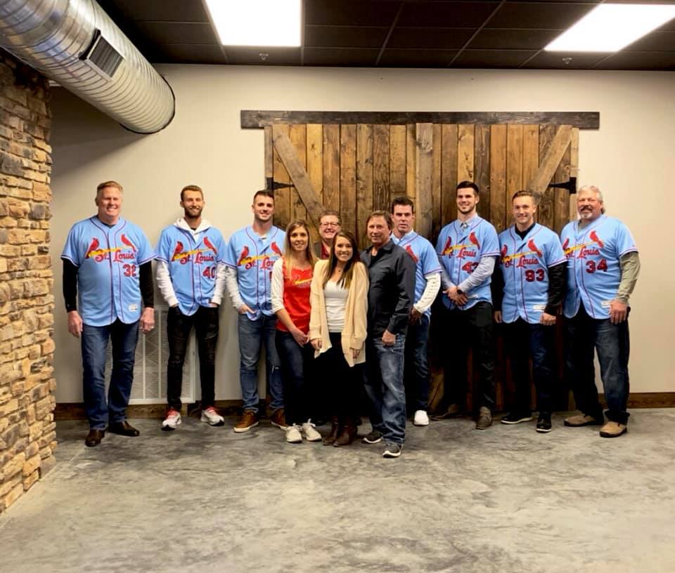 capital bluffs event center staff with st. louis cardinals at event
